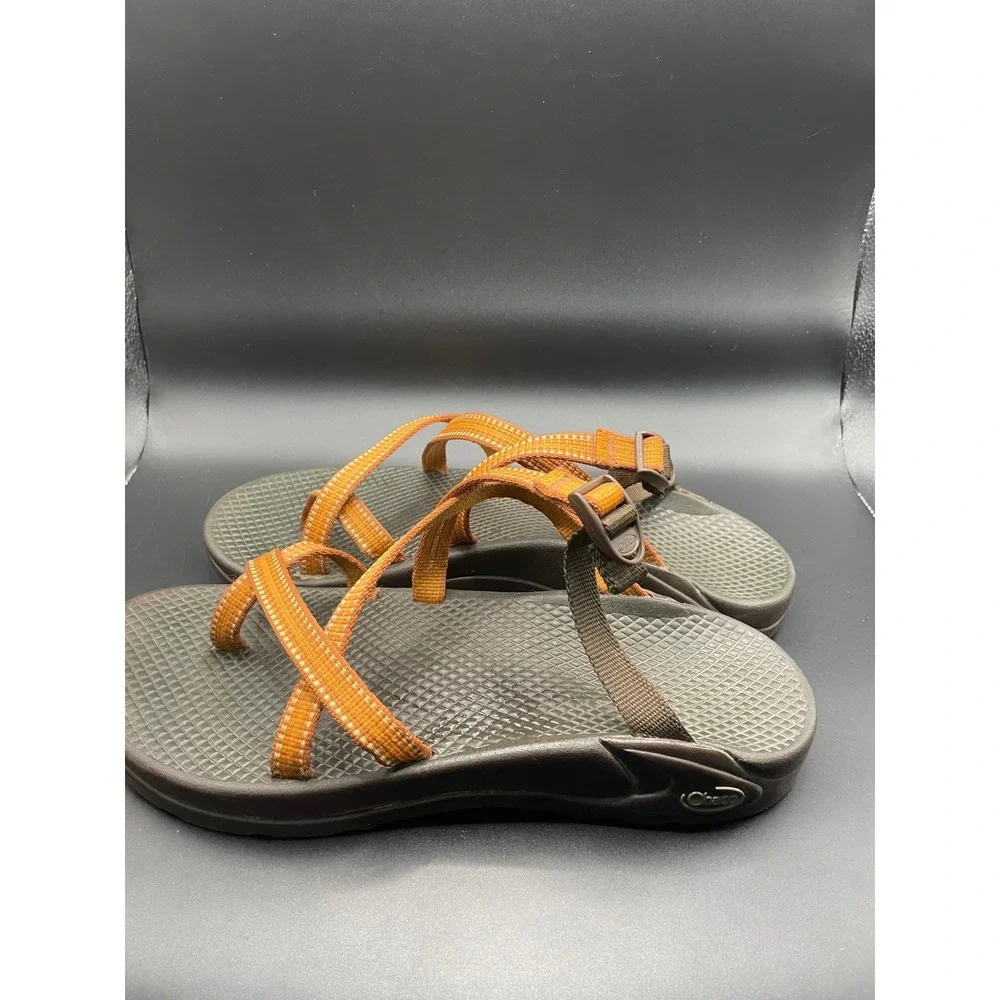 Chaco Z Cloud 2 Womens Sandals Orange Brown Strappy Toe Loop Sport Hiking Shoes
